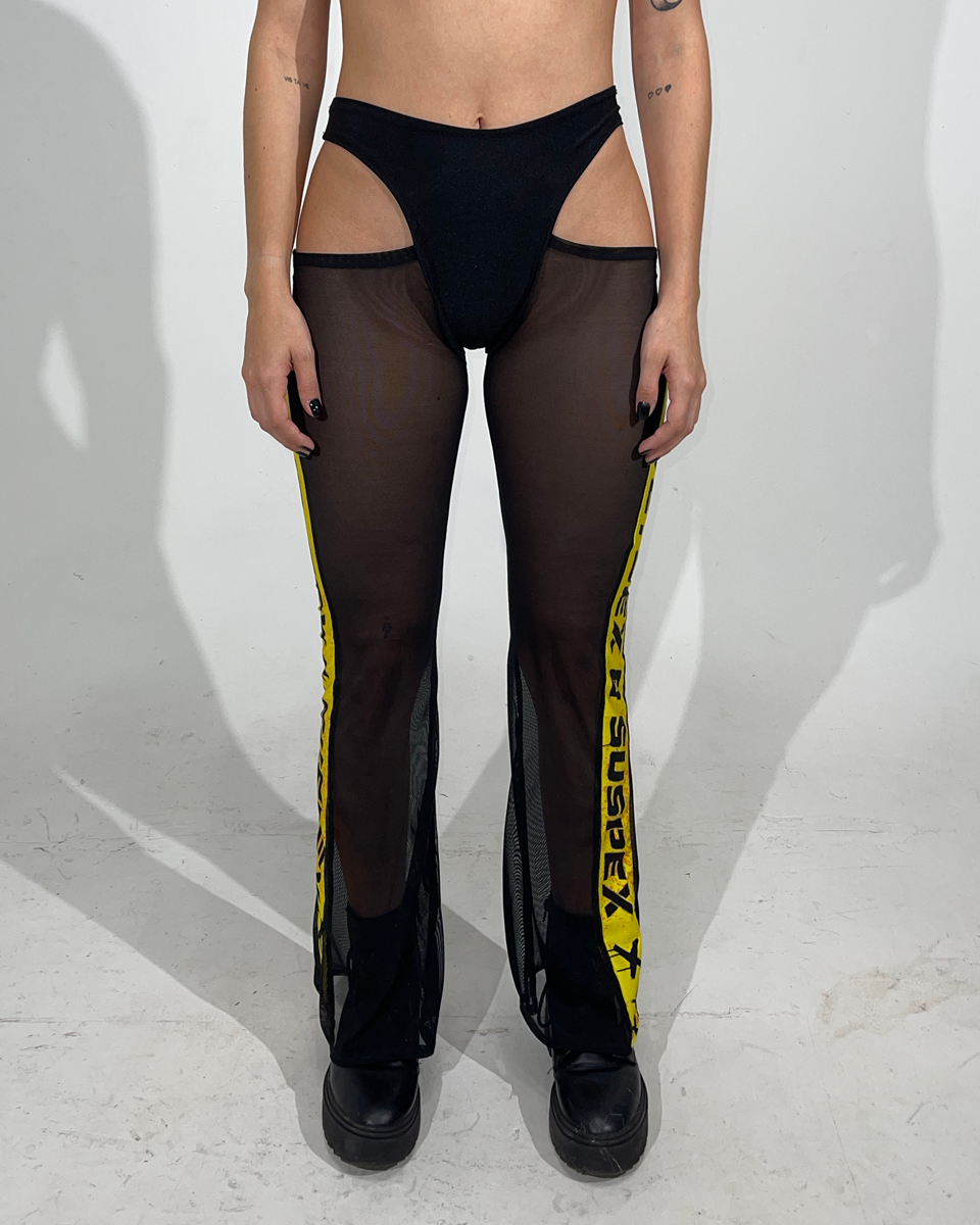 Yellow Sport Mesh Cutout Pants – SUSPEX