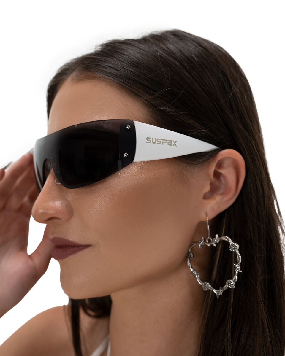 Black and White Shield Sunglasses